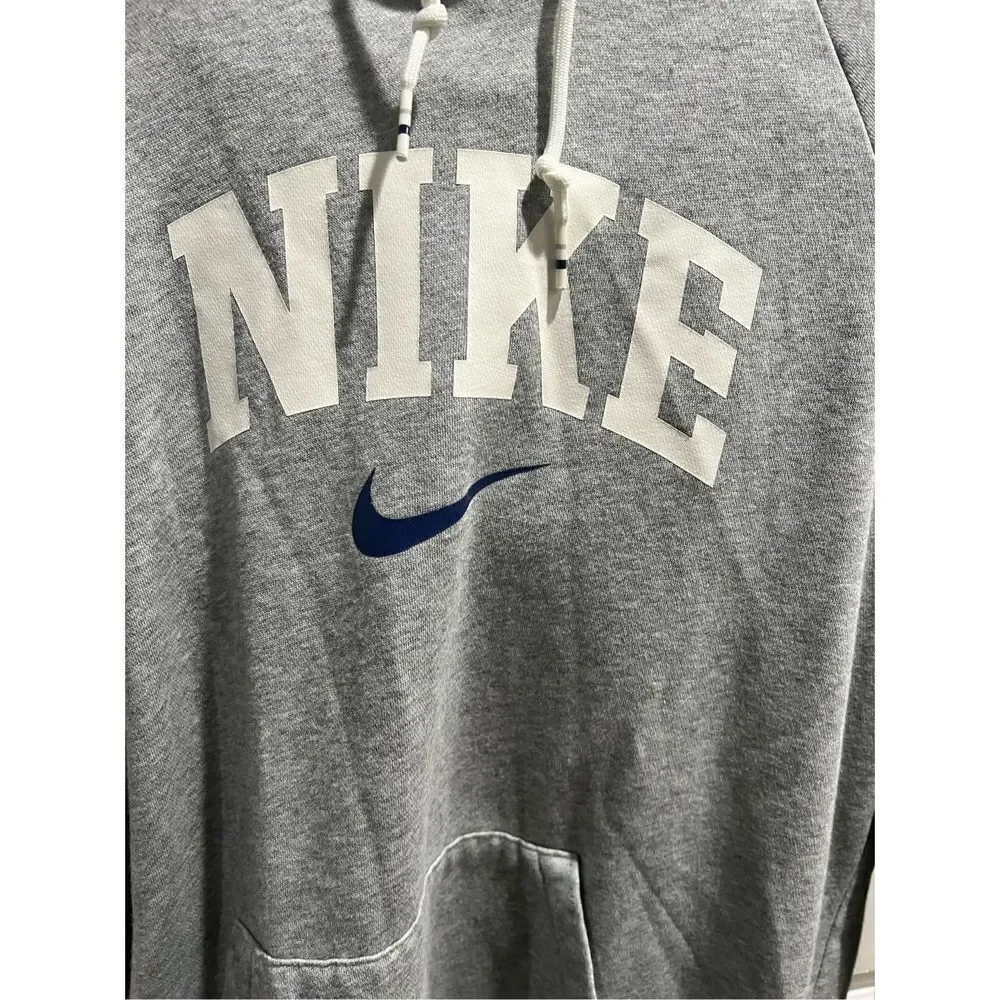 Nike Sportswear Essentials Fleece Pullover Hoodie Women MED Gray Blue